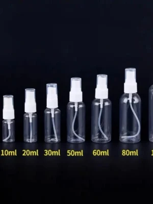 Clear Transparent Fine Mist Spray Bottle – Portable Travel Sanitizer & Cosmetic Bottle