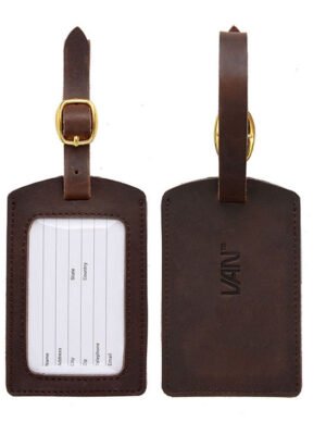 Leather Luggage Tags – Business Suitcase & Travel Bag Name Card Tags