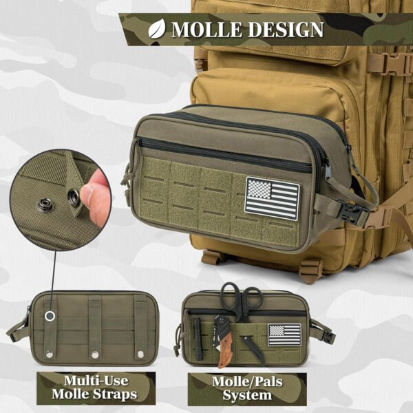 Waterproof Tactical EDC Molle Pouch – Toiletry, Cosmetic & Shaving Kit Bag