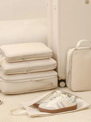 Travel Compression Bag & Packing Cubes Set – Space-Saving Luggage Organizer