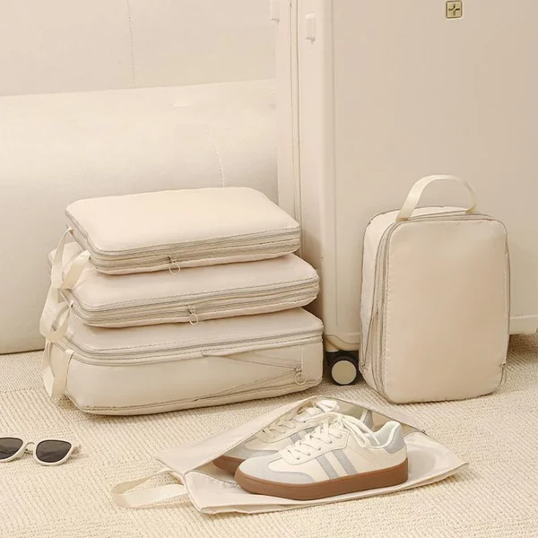 Travel Compression Bag & Packing Cubes Set – Space-Saving Luggage Organizer