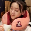Travel Neck Pillow with Soft Yelvo Material for Maximum Comfort