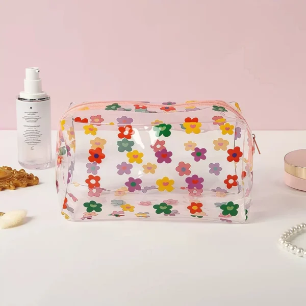 my-11134207-7rasc-md4gf1zvoa11e2.webp Transparent Waterproof PVC Cosmetic Bag – Floral Makeup Pouch Travel Organizer