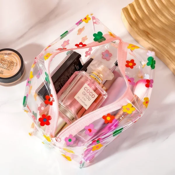 my-11134207-7rasg-md4gf1zvinr9ee.webp Transparent Waterproof PVC Cosmetic Bag – Floral Makeup Pouch Travel Organizer
