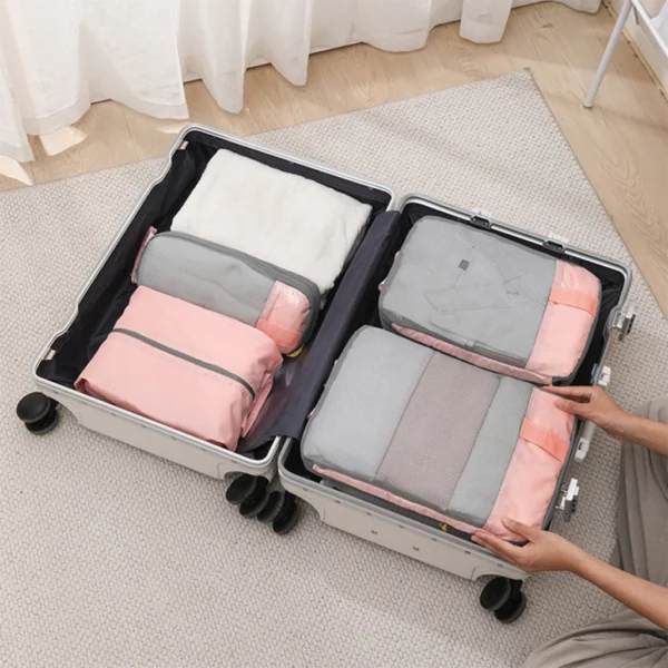 6-Piece Compression Packing Cube Set – Travel Organizer for Suitcases