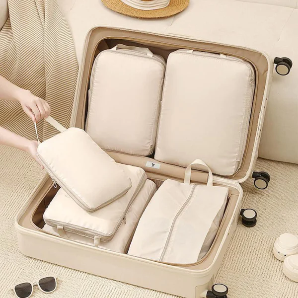 Travel Compression Bag & Packing Cubes Set – Space-Saving Luggage Organizer