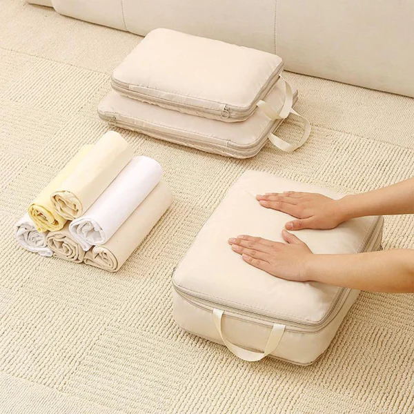 Travel Compression Bag & Packing Cubes Set – Space-Saving Luggage Organizer