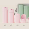 5-Piece Travel Dispenser Bottles Set – Soft-Touch Portable Lotion, Cleanser & Shampoo Organizer