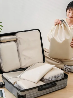 Compressible Packing Travel Storage Bag Cubes – Waterproof Nylon Luggage Organizer