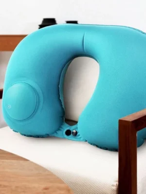 Automatic Inflatable Neck Pillow – U-Shaped Breathable Head Rest Cushion