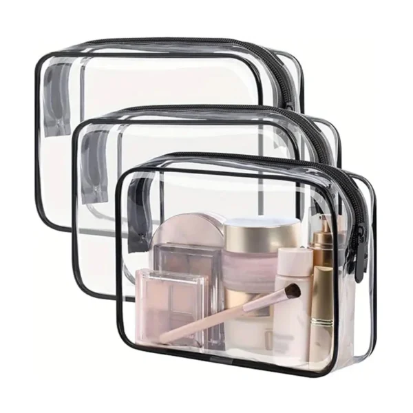 Portable Waterproof Travel Toiletry Bag – PVC Cosmetic Makeup Organizer Pouch with Zipper